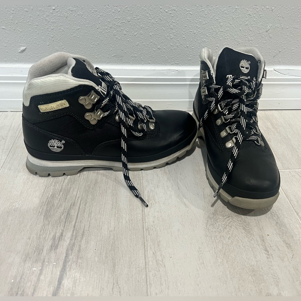 Timberland Black and Gray Lace-Up Hiking Boots